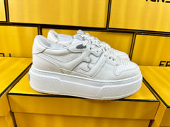 FENDI THICK-SOLDED SNEAKER IN WHITE LAMBSKIN