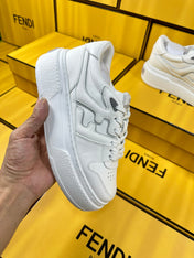 FENDI THICK-SOLDED SNEAKER IN WHITE LAMBSKIN