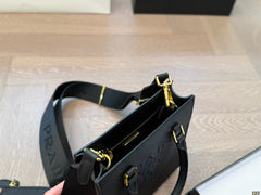 EMBOSSED LOGO MINI CROSSBODY BAG 19 IN BLACK SAFFIANO LEATHER