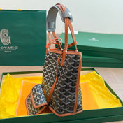 ANJOU MINI BAG 21 IN BROWN GOYARDINE CANVAS AND CALFSKIN