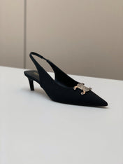 ALMA TRIOMPHE SLINGBACK IN BLACK SUEDE