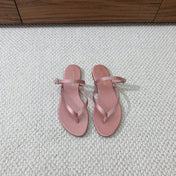 SL CRYSTAL BUCKLE THONG SANDAL LIGHT PINK SATIN