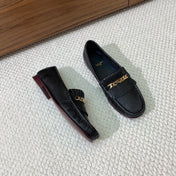 LUCO LOAFER WITH FRINGES IN BLACK LAMBSKIN