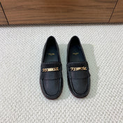 LUCO LOAFER WITH FRINGES IN BLACK LAMBSKIN