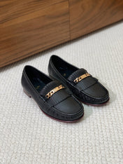 LUCO LOAFER WITH FRINGES IN BLACK LAMBSKIN