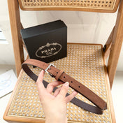 PRADA 25S BELT 25 MM IN BROWN SUEDE 542642
