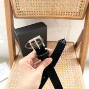 PRADA 25S BELT 25 MM IN BLACK SUEDE 542640