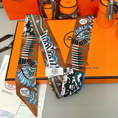 HERMES 25S SILK NECKERCHIEF 86 IN SILK 714345