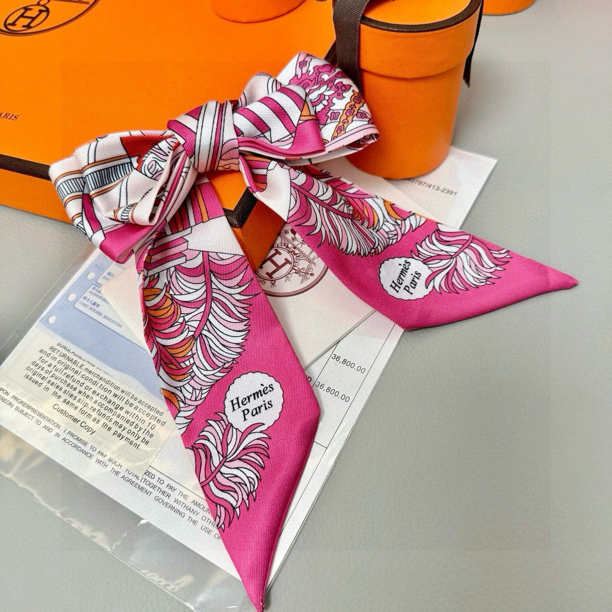 HERMES 25S SILK NECKERCHIEF 86 IN SILK 714347