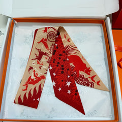 HERMES 25S SILK NECKERCHIEF 86 IN SILK 714352