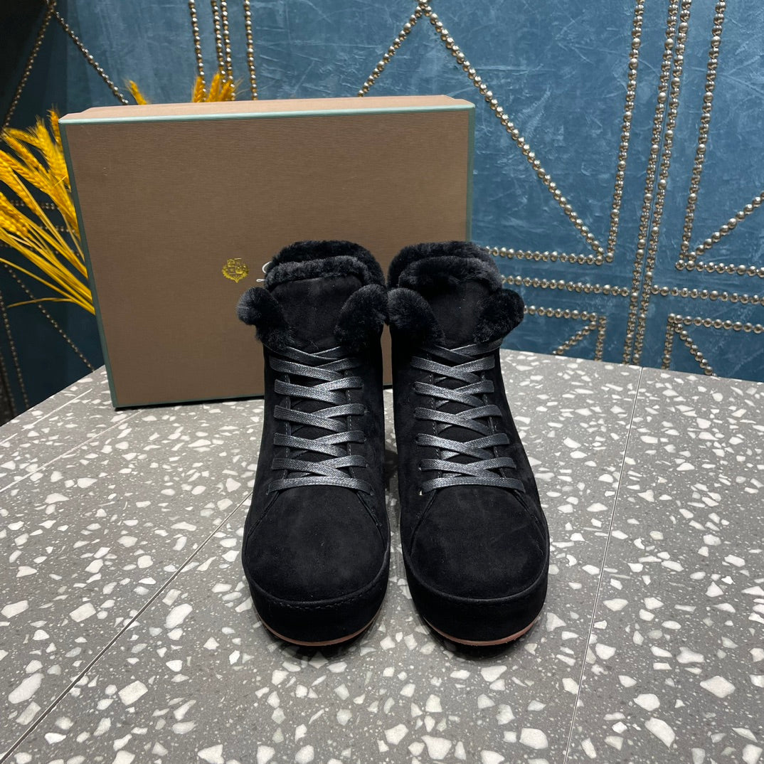 LP WINTER NUAGES HIGH SNEAKERS BLACK LAMBSKIN
