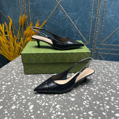 GG SIGNORIA 45 SLINGBACK PUMP BLACK CALFSKIN