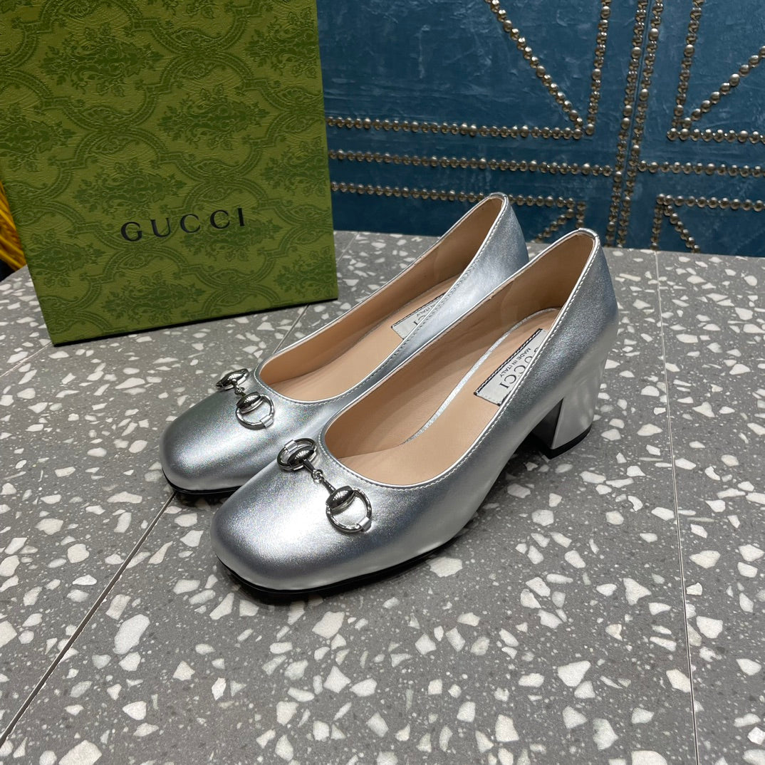 HIGH PUMP 55MM IN SILVER SHEEPSKIN