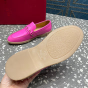 LEISURE FLOWS SPLIT LOAFER IN BRIGHT PINK CALFSKIN
