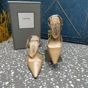 HIGH HEELS 10 CM IN COOKIE TAN SNAKE PATTERNED CALFSKIN