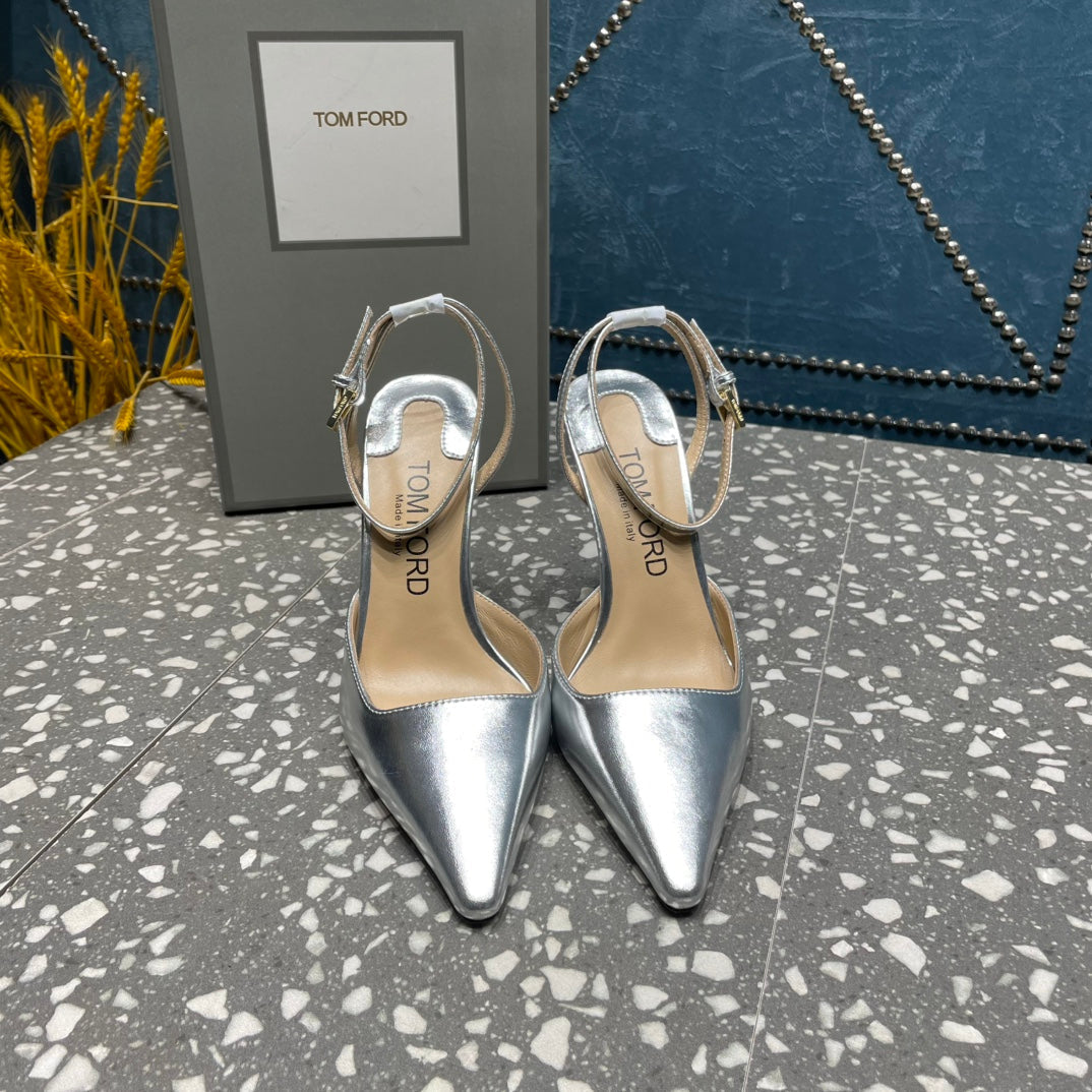 HIGH HEELS 10 CM IN SILVER CALFSKIN