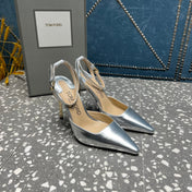 HIGH HEELS 10 CM IN SILVER CALFSKIN