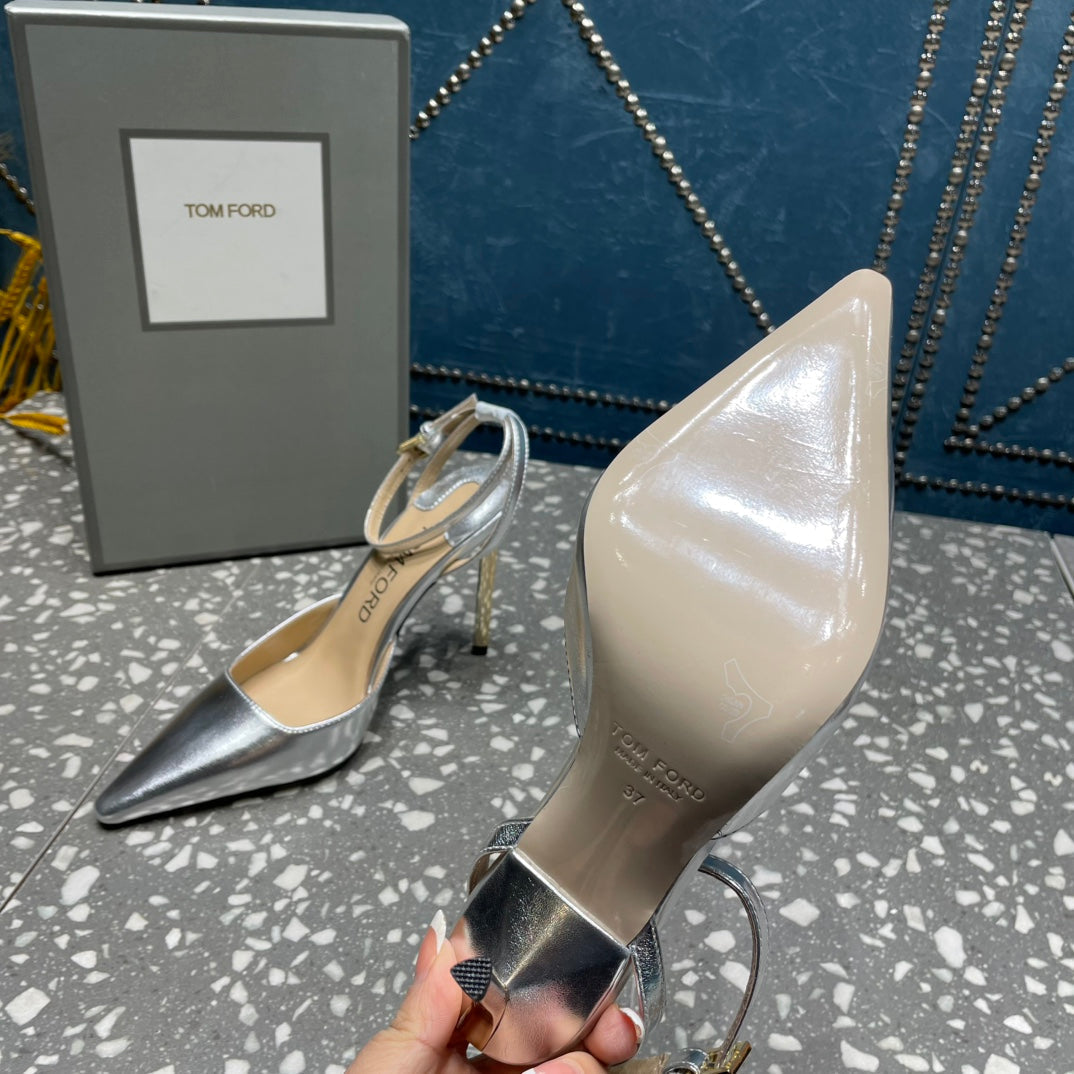 HIGH HEELS 10 CM IN SILVER CALFSKIN