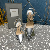 HIGH HEELS 10 CM IN SILVER CALFSKIN