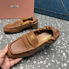 HIGH BROGUE LOAFERS IN CARAMEL BROWN LAMBSKIN