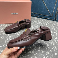 HIGH BROGUE LOAFERS IN CHESTNUT BROWN LAMBSKIN