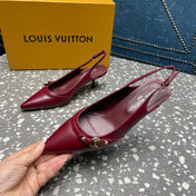 HIGH HEEL 55 MM SLINGBACKS IN JAM RED SHEEPSKIN