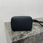 CELINE 25S CUIR TRIOMPHE BAG 30 IN BLACK CALFSKIN