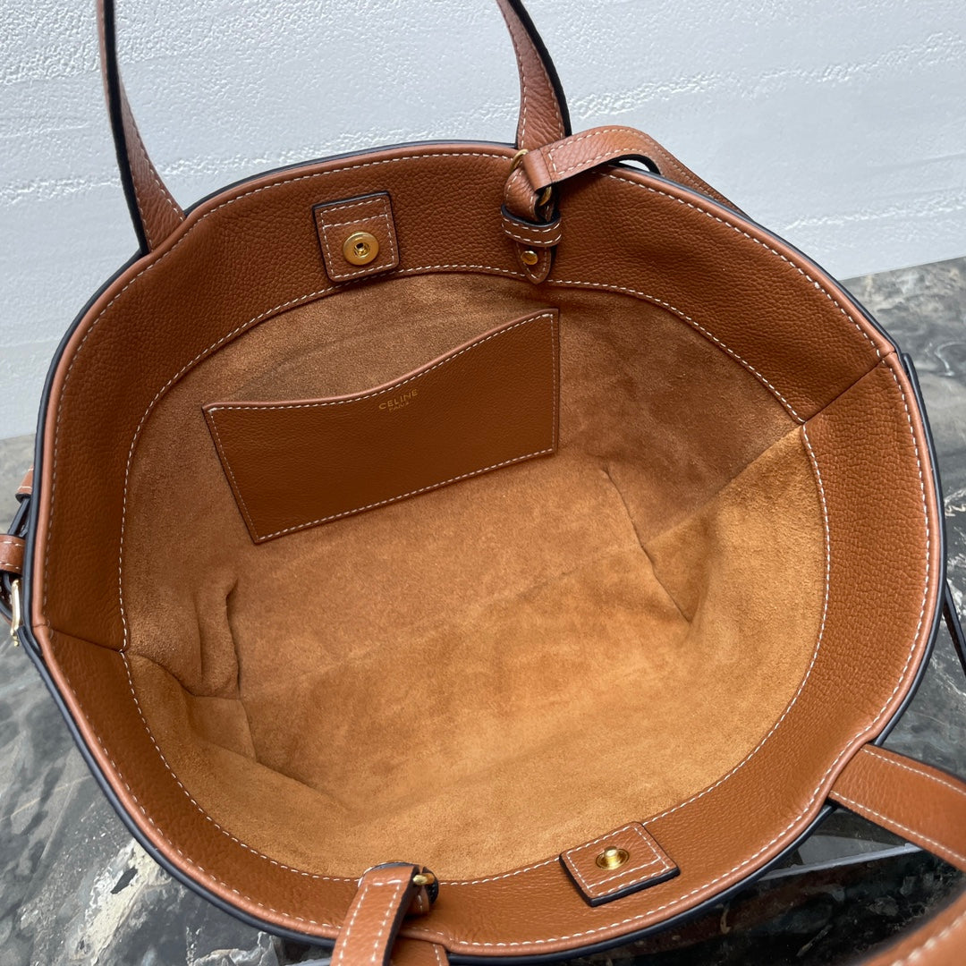MINI CABAS ANAÏS CUIR TRIOMPHE 21 IN BRONZE ORANGE GRAINED CALFSKIN