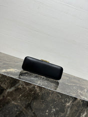 CELINE 25S TRIOMPHE BAG 24 IN BLACK SHINY CALFSKIN