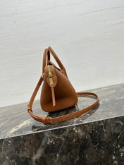 CELINE 25S NEW LUGGAGE 38MM IN TAN BROWN LAMBSKIN GOLD HARDWARE