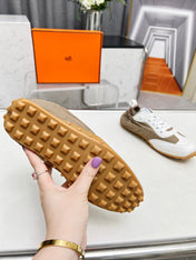 SKATEBOARD SHOES BROWN MIX WHITE SUEDE