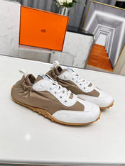 SKATEBOARD SHOES BROWN MIX WHITE SUEDE