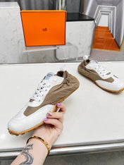 SKATEBOARD SHOES BROWN MIX WHITE SUEDE