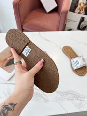 LYMPIA MULE JUMBO GREY MIX WHITE CANVAS WOOL LOGO