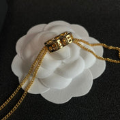 DOUBLE C HEART NECKLACE IN GOLD METAL