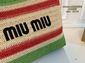 TOTE 33 BAG IN MULTICOLOR WOVEN STRAW