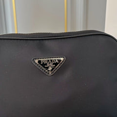 TRIANGLE LOGO CROSSBODY BAG 25 IN BLACK RE-NYLON