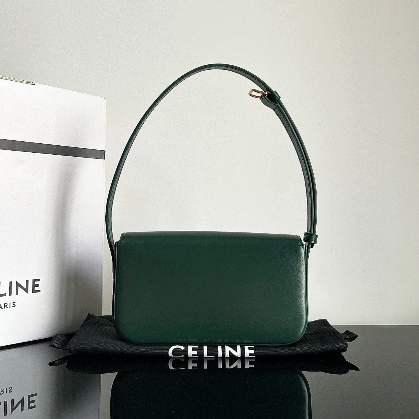 TRIOMPHE 20 DARK GREEN CALFSKIN