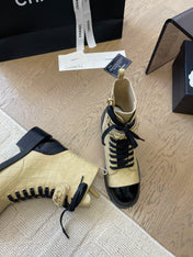ALPHABET MARTIN BOOTS IN FLAX YELLOW LAMBSKIN
