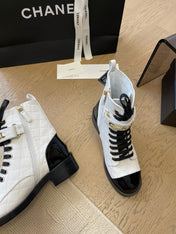 ALPHABET MARTIN BOOTS IN WHITE LAMBSKIN