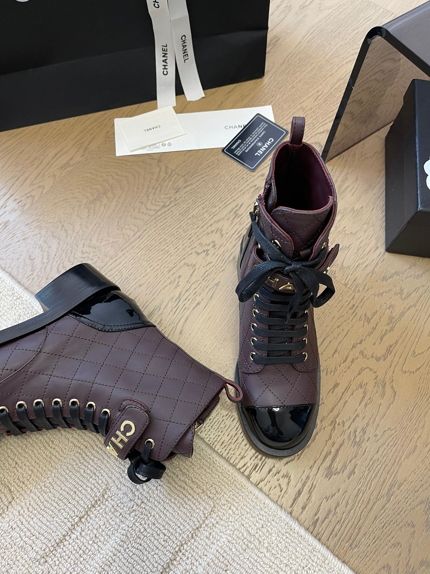 ALPHABET MARTIN BOOTS IN BRUNETTE BROWN MIX BLACK LAMBSKIN