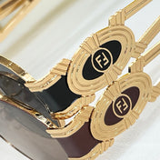 FIRST CRYSTAL CHUNKY OVAL FRAME SUNGLASSES SL7040 IN METAL