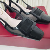 ROGER VIVIER 25S BELLE VIVIER SLINGBACK PUMPS 45MM IN BLACK MESH FABRIC