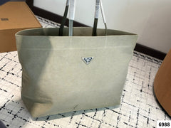 LARGE TOTE BAG 38 IN ECRU BEIGE RE-NYLON