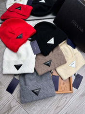 BEANIE HAT IN SHADOW GRAY WOOL AND RABBIT FUR 436396