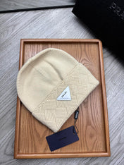 BEANIE HAT IN BISQUE BEIGE WOOL AND RABBIT FUR 436397