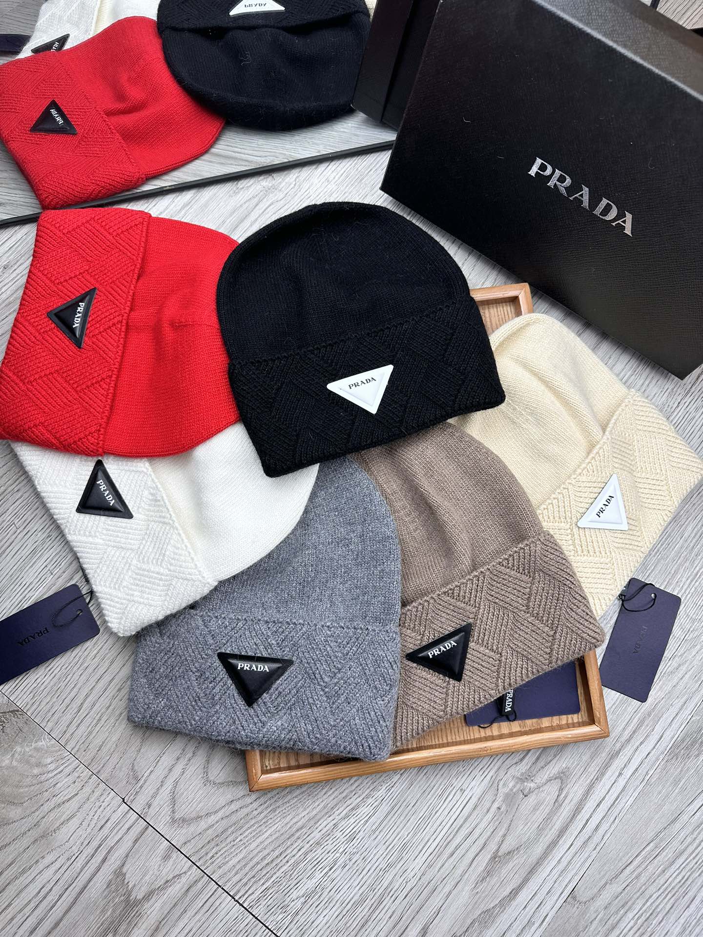 BEANIE HAT IN BISQUE BEIGE WOOL AND RABBIT FUR 436397