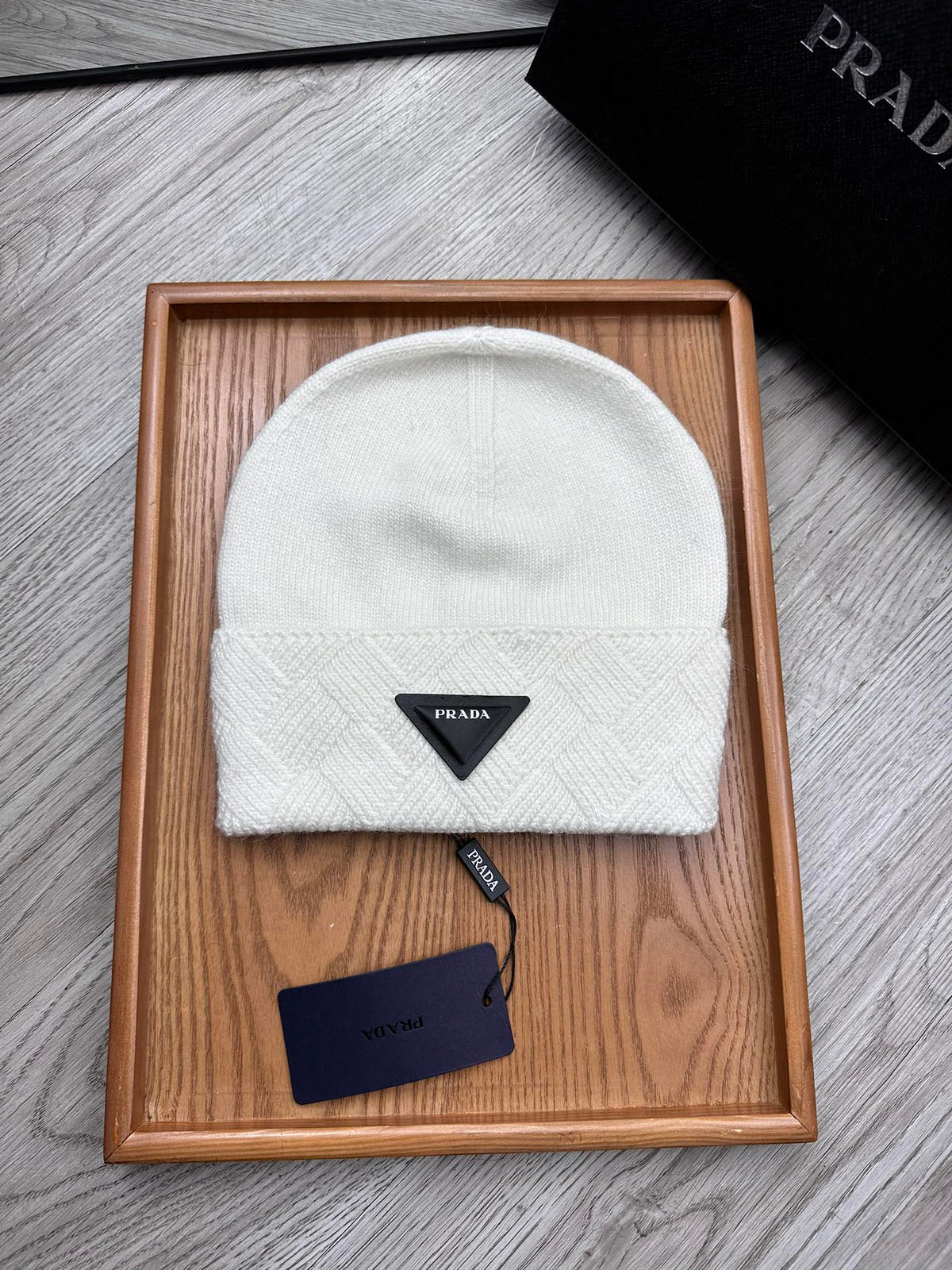 BEANIE HAT IN WHITE WOOL AND RABBIT FUR 436399