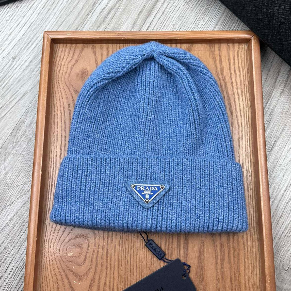 BEANIE HAT IN DOGGER BLUE WOOL 332396