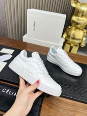 SNEAKER WITH TRIOMPHE IN WHITE CALFSKIN